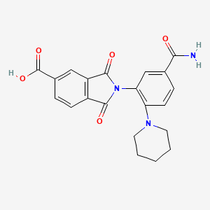 molecular formula C21H19N3O5 B3639475 2-(5-Carbamoyl-2-piperidin-1-ylphenyl)-1,3-dioxoisoindole-5-carboxylic acid 