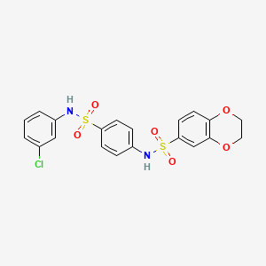 N-{4-[(3-chlorophenyl)sulfamoyl]phenyl}-2,3-dihydro-1,4-benzodioxine-6-sulfonamide