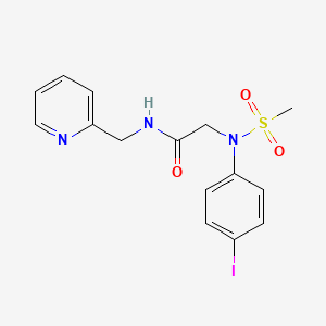 molecular formula C15H16IN3O3S B3639503 2-(4-iodo-N-methylsulfonylanilino)-N-(pyridin-2-ylmethyl)acetamide 