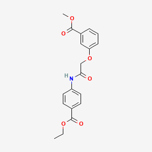 molecular formula C19H19NO6 B3639528 methyl 3-(2-{[4-(ethoxycarbonyl)phenyl]amino}-2-oxoethoxy)benzoate 