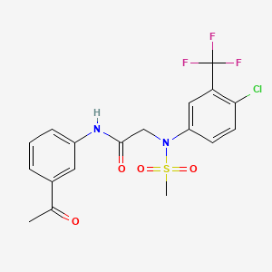 molecular formula C18H16ClF3N2O4S B3639552 N~1~-(3-acetylphenyl)-N~2~-[4-chloro-3-(trifluoromethyl)phenyl]-N~2~-(methylsulfonyl)glycinamide 