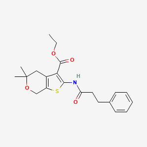 Ethyl 5,5-dimethyl-2-(3-phenylpropanoylamino)-4,7-dihydrothieno[2,3-c]pyran-3-carboxylate