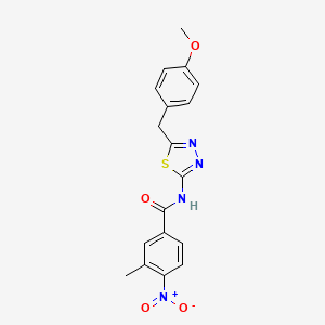 N-[5-(4-methoxybenzyl)-1,3,4-thiadiazol-2-yl]-3-methyl-4-nitrobenzamide