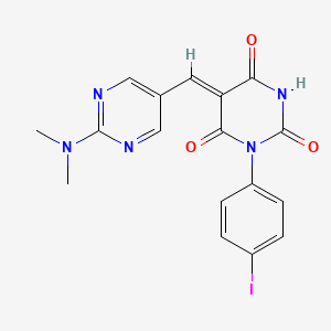 molecular formula C17H14IN5O3 B3639597 (5Z)-5-[[2-(dimethylamino)pyrimidin-5-yl]methylidene]-1-(4-iodophenyl)-1,3-diazinane-2,4,6-trione 