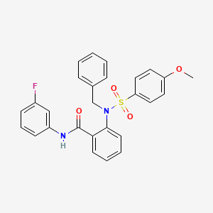 molecular formula C27H23FN2O4S B3639603 2-{benzyl[(4-methoxyphenyl)sulfonyl]amino}-N-(3-fluorophenyl)benzamide 