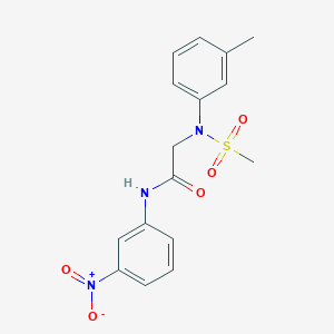 molecular formula C16H17N3O5S B3639616 N~2~-(3-methylphenyl)-N~2~-(methylsulfonyl)-N~1~-(3-nitrophenyl)glycinamide 