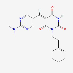 molecular formula C19H23N5O3 B3639622 (5Z)-1-[2-(cyclohexen-1-yl)ethyl]-5-[[2-(dimethylamino)pyrimidin-5-yl]methylidene]-1,3-diazinane-2,4,6-trione 