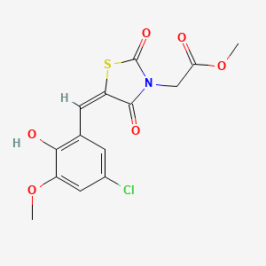 methyl [(5E)-5-(5-chloro-2-hydroxy-3-methoxybenzylidene)-2,4-dioxo-1,3-thiazolidin-3-yl]acetate