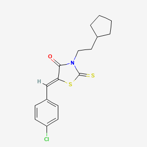 molecular formula C17H18ClNOS2 B3639634 5-(4-chlorobenzylidene)-3-(2-cyclopentylethyl)-2-thioxo-1,3-thiazolidin-4-one 