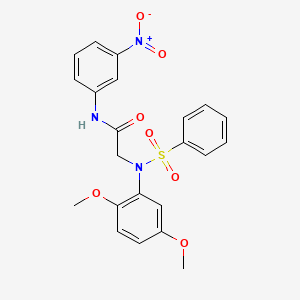 molecular formula C22H21N3O7S B3639659 N~2~-(2,5-dimethoxyphenyl)-N~1~-(3-nitrophenyl)-N~2~-(phenylsulfonyl)glycinamide 