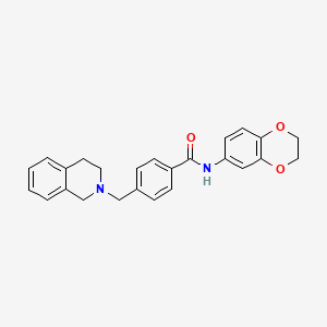 N-(2,3-dihydro-1,4-benzodioxin-6-yl)-4-(3,4-dihydro-1H-isoquinolin-2-ylmethyl)benzamide