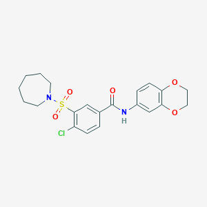 3-(1-azepanylsulfonyl)-4-chloro-N-(2,3-dihydro-1,4-benzodioxin-6-yl)benzamide