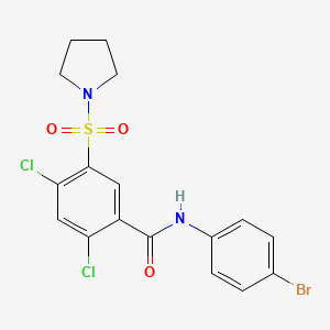 N-(4-bromophenyl)-2,4-dichloro-5-pyrrolidin-1-ylsulfonylbenzamide