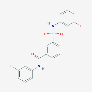 molecular formula C19H14F2N2O3S B3639698 N-(3-fluorophenyl)-3-{[(3-fluorophenyl)amino]sulfonyl}benzamide 