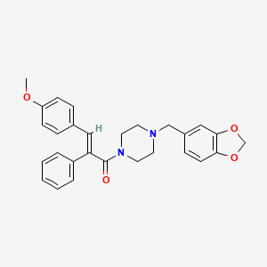 (E)-1-[4-(1,3-benzodioxol-5-ylmethyl)piperazin-1-yl]-3-(4-methoxyphenyl)-2-phenylprop-2-en-1-one