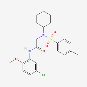 molecular formula C22H27ClN2O4S B3639740 N-(5-Chloro-2-methoxyphenyl)-2-(N-cyclohexyl-4-methylphenylsulfonamido)acetamide 