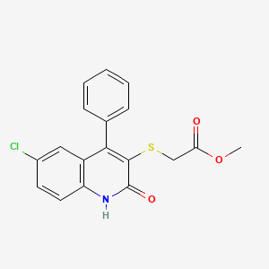 molecular formula C18H14ClNO3S B3639751 METHYL 2-[(6-CHLORO-2-OXO-4-PHENYL-1,2-DIHYDROQUINOLIN-3-YL)SULFANYL]ACETATE 