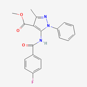 methyl 5-[(4-fluorobenzoyl)amino]-3-methyl-1-phenyl-1H-pyrazole-4-carboxylate