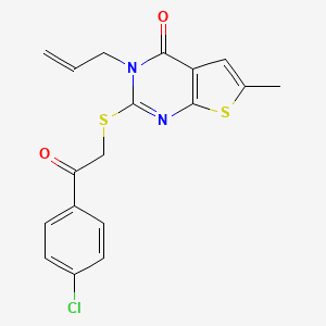 3-allyl-2-{[2-(4-chlorophenyl)-2-oxoethyl]thio}-6-methylthieno[2,3-d]pyrimidin-4(3H)-one