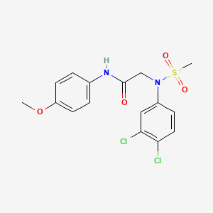 molecular formula C16H16Cl2N2O4S B3639795 N~2~-(3,4-dichlorophenyl)-N~1~-(4-methoxyphenyl)-N~2~-(methylsulfonyl)glycinamide 