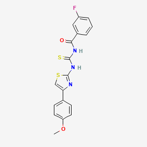 3-fluoro-N-[[4-(4-methoxyphenyl)-1,3-thiazol-2-yl]carbamothioyl]benzamide