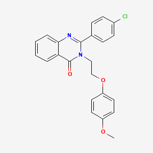 molecular formula C23H19ClN2O3 B3639826 2-(4-chlorophenyl)-3-[2-(4-methoxyphenoxy)ethyl]-3,4-dihydroquinazolin-4-one 