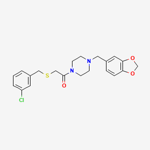 1-(1,3-benzodioxol-5-ylmethyl)-4-{[(3-chlorobenzyl)thio]acetyl}piperazine