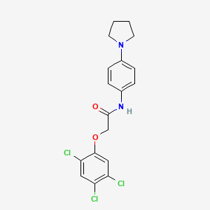 molecular formula C18H17Cl3N2O2 B3639839 N-[4-(pyrrolidin-1-yl)phenyl]-2-(2,4,5-trichlorophenoxy)acetamide 