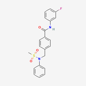 N-(3-fluorophenyl)-4-[(N-methylsulfonylanilino)methyl]benzamide