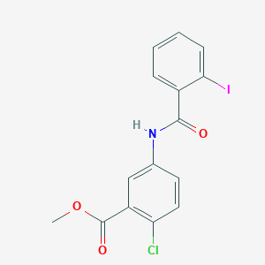 molecular formula C15H11ClINO3 B3639848 methyl 2-chloro-5-[(2-iodobenzoyl)amino]benzoate 