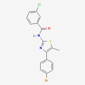 molecular formula C17H12BrClN2OS B3639853 N-[4-(4-bromophenyl)-5-methyl-1,3-thiazol-2-yl]-3-chlorobenzamide 