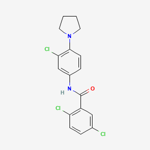 2,5-dichloro-N-[3-chloro-4-(1-pyrrolidinyl)phenyl]benzamide