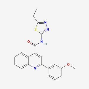 molecular formula C21H18N4O2S B3639874 N-(5-ethyl-1,3,4-thiadiazol-2-yl)-2-(3-methoxyphenyl)quinoline-4-carboxamide 