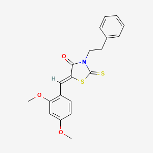 molecular formula C20H19NO3S2 B3639876 (5Z)-5-(2,4-dimethoxybenzylidene)-3-(2-phenylethyl)-2-thioxo-1,3-thiazolidin-4-one 