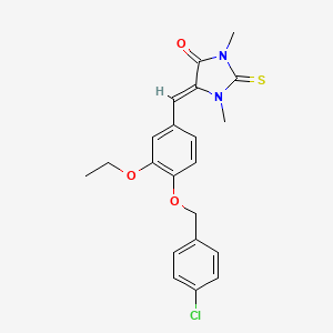 5-{4-[(4-chlorobenzyl)oxy]-3-ethoxybenzylidene}-1,3-dimethyl-2-thioxo-4-imidazolidinone