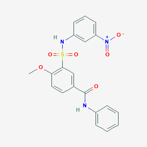 molecular formula C20H17N3O6S B3639936 4-methoxy-3-[(3-nitrophenyl)sulfamoyl]-N-phenylbenzamide 