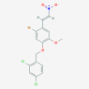 molecular formula C16H12BrCl2NO4 B3639959 1-bromo-5-[(2,4-dichlorobenzyl)oxy]-4-methoxy-2-(2-nitrovinyl)benzene 