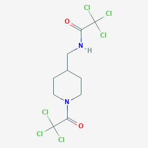 molecular formula C10H12Cl6N2O2 B3639990 2,2,2-trichloro-N-{[1-(trichloroacetyl)-4-piperidinyl]methyl}acetamide 