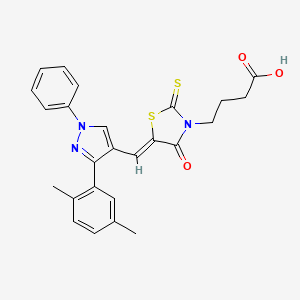 4-(5-{[3-(2,5-dimethylphenyl)-1-phenyl-1H-pyrazol-4-yl]methylene}-4-oxo-2-thioxo-1,3-thiazolidin-3-yl)butanoic acid