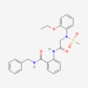 molecular formula C25H27N3O5S B3640048 N-benzyl-2-{[N-(2-ethoxyphenyl)-N-(methylsulfonyl)glycyl]amino}benzamide 