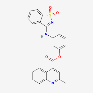 3-[(1,1-DIOXO-1H-1,2-BENZISOTHIAZOL-3-YL)AMINO]PHENYL 2-METHYL-4-QUINOLINECARBOXYLATE