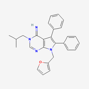 molecular formula C27H26N4O B3640058 7-(2-furylmethyl)-3-isobutyl-5,6-diphenyl-3,7-dihydro-4H-pyrrolo[2,3-d]pyrimidin-4-imine 