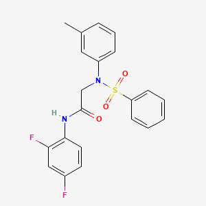 molecular formula C21H18F2N2O3S B3640087 N~1~-(2,4-difluorophenyl)-N~2~-(3-methylphenyl)-N~2~-(phenylsulfonyl)glycinamide 