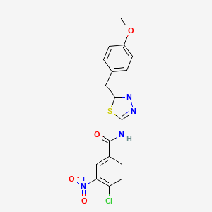 4-chloro-N-[5-(4-methoxybenzyl)-1,3,4-thiadiazol-2-yl]-3-nitrobenzamide