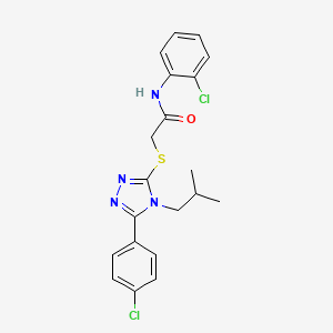 N-(2-chlorophenyl)-2-[[5-(4-chlorophenyl)-4-(2-methylpropyl)-1,2,4-triazol-3-yl]sulfanyl]acetamide