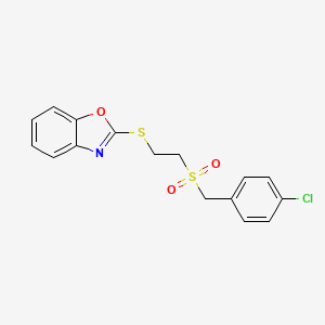 2-({2-[(4-chlorobenzyl)sulfonyl]ethyl}thio)-1,3-benzoxazole