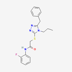 2-[(5-benzyl-4-propyl-4H-1,2,4-triazol-3-yl)thio]-N-(2-fluorophenyl)acetamide