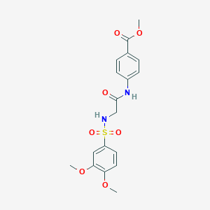 molecular formula C18H20N2O7S B3640236 Methyl 4-[[2-[(3,4-dimethoxyphenyl)sulfonylamino]acetyl]amino]benzoate 