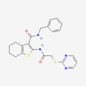 N-benzyl-2-[(2-pyrimidin-2-ylsulfanylacetyl)amino]-4,5,6,7-tetrahydro-1-benzothiophene-3-carboxamide