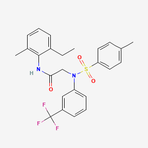 molecular formula C25H25F3N2O3S B3640288 N~1~-(2-ethyl-6-methylphenyl)-N~2~-[(4-methylphenyl)sulfonyl]-N~2~-[3-(trifluoromethyl)phenyl]glycinamide 